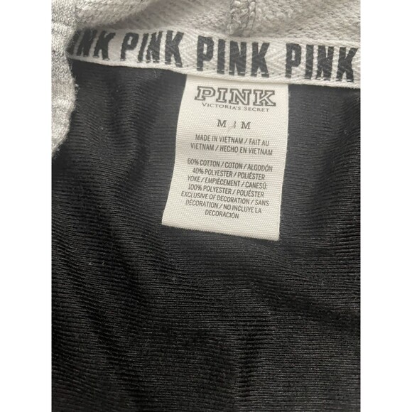 PINK by Victoria’s Secret  Gray Hoodie floral tropical  zip up jacket  medium - Picture 4 of 8